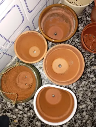 Lote Maceteros Plástico y Terracota