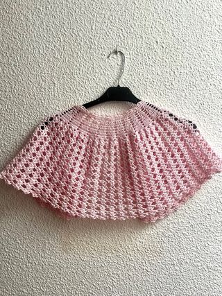 Toquilla ganchillo rosa