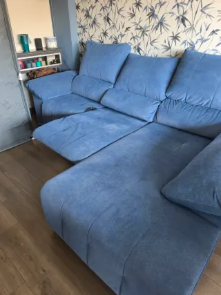 Sofá Relax azul con Chaise Longue