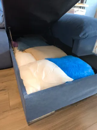 Sofá Relax azul con Chaise Longue