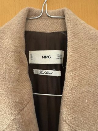 Abrigo lana Mango Talla S color camel