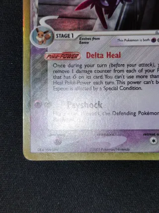 Pokémon Card Espeon Delta Species 4/113 Holo Eng
