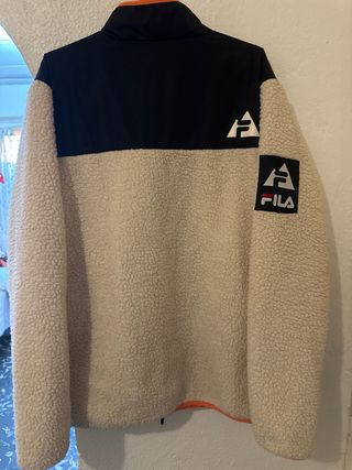 Chaqueta Fila Lana Beige y Negra