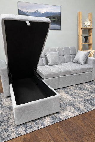 Sofá Cama Gris con Arcón