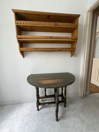 Mesa y Estantería Rústica Madera