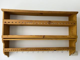 Mesa y Estantería Rústica Madera