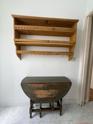 Mesa y Estantería Rústica Madera