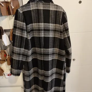 Abrigo Desigual Cuadros Negro Blanco Talla L