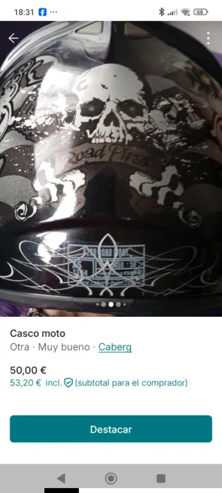 Casco integral moto Caberg talla XS