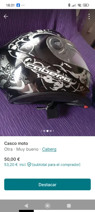 Casco integral moto Caberg talla XS