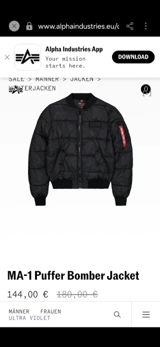Chaqueta Bomber Alpha Industries L Negra