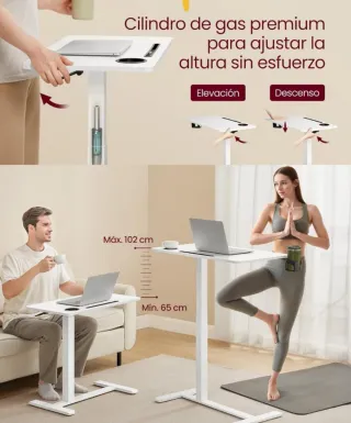 VASAGLE Escritorio auxiliar con ruedas