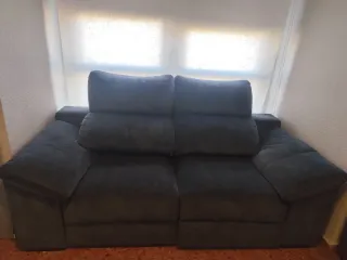 Sofá 3+2 plazas gris tela