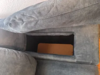 Sofá 3+2 plazas gris tela