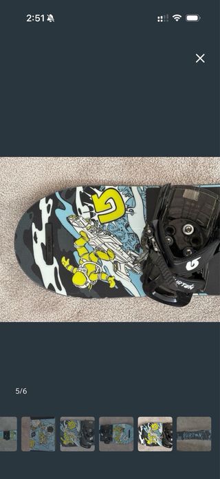 Tabla Snowboard Burton 120cm Niños + Fijaciones