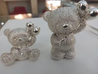 Set 2 Orsetti Argentati con Palloncini