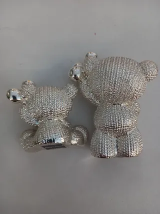 Set 2 Orsetti Argentati con Palloncini