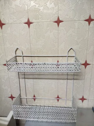 Estantería especiero 2 repisas metal blanco