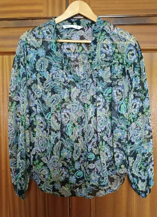 Blusa ZARA Estampada Multicolor Talla S