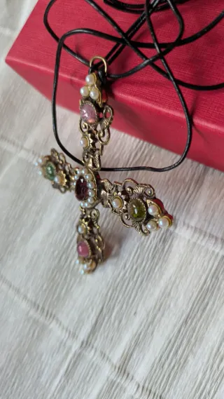 Ciondolo vintage croce bigiotteria