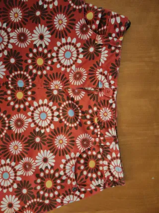 Falda denim estampada floral