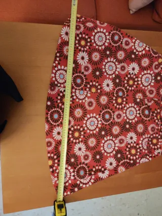 Falda denim estampada floral