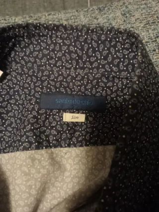 Camicia uomo fantasia blu slim