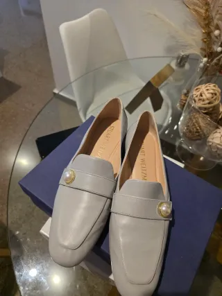 Zapatos planos piel gris Stuart Weitzman