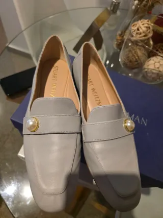 Zapatos planos piel gris Stuart Weitzman