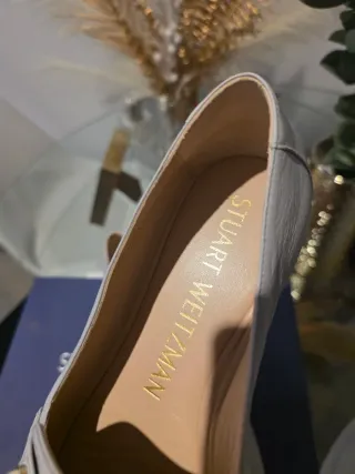 Zapatos planos piel gris Stuart Weitzman