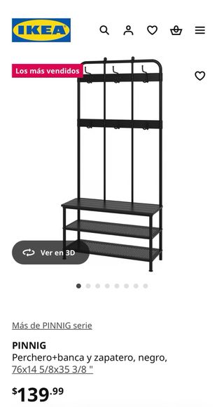 Perchero banco zapatero IKEA negro