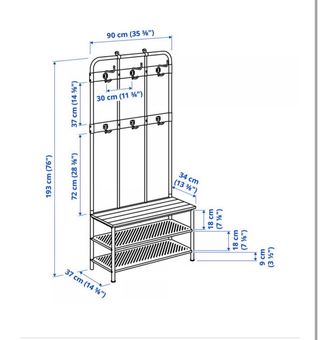 Perchero banco zapatero IKEA negro