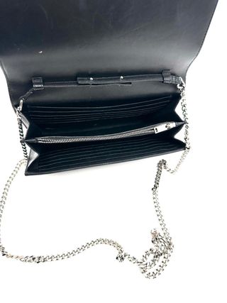 Bolso Clutch Saint Laurent Negro Cocodrilo