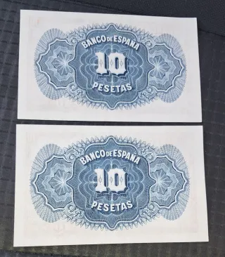 10 Pesetas 1935 Banco de España (2 Billetes)