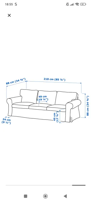 Sofá Ektorp 3 plazas Ikea