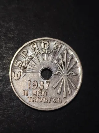 25 Céntimos 1937. 2 monedas