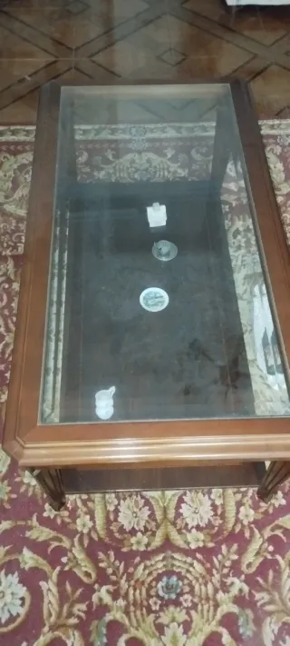 Mesa de centro madera y cristal