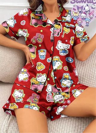 Pijama Verano Hello Kitty Rojo