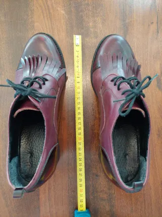 Mocasines Burdeos Tacón con Flecos