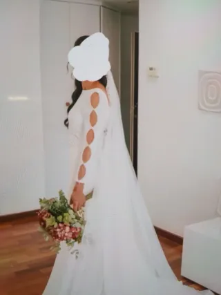 Vestido de Novia Blanco Manga Larga