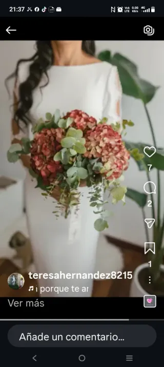 Vestido de Novia Blanco Manga Larga