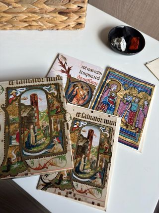 Set di 9 cartoline illustrate