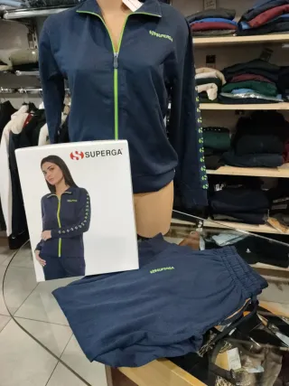 Tuta donna Superga cotone blu