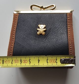 Monedero piel osito dorado