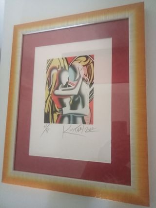 Quadro Mark Kostabi con cornice