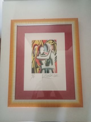 Quadro Mark Kostabi con cornice