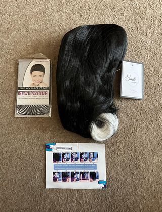 Peluca Larga Cosplay Anime Negra y Blanca