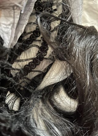 Peluca Larga Cosplay Anime Negra y Blanca