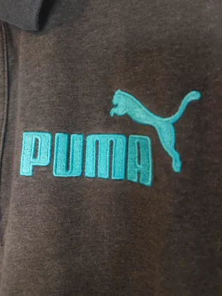 Polo PUMA uomo grigio XL logo ricamato