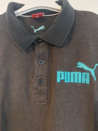 Polo PUMA uomo grigio XL logo ricamato